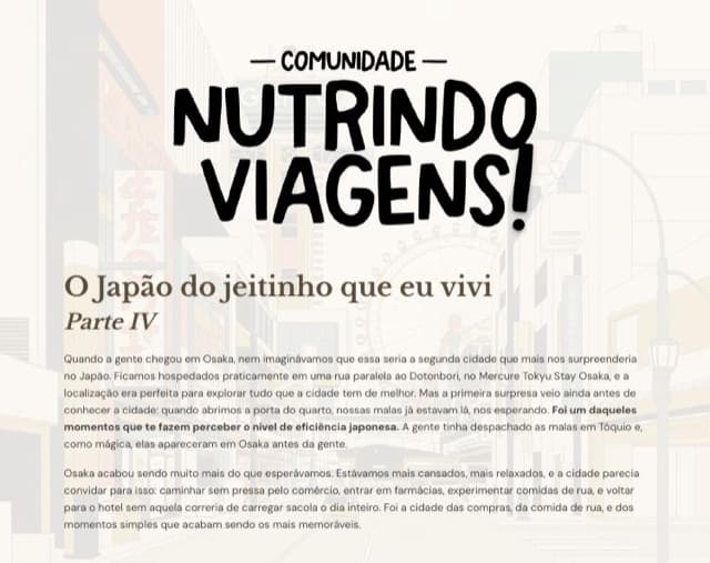 Página do guia O Japão do jeitinho que eu vivi