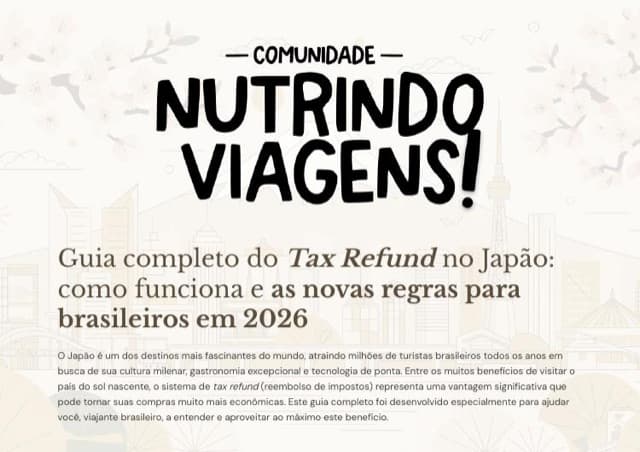 Página do guia de tax refund no Japão